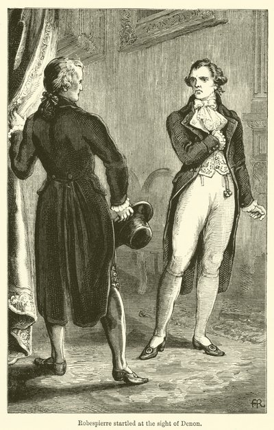 Robespierre erschrickt beim Anblick von Denon (Gravur) von English School