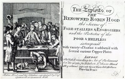Robin Hood und seine Mutter werden von Esq Gamnell in Gamnell Hall bewirtet, Frontispiz zu 