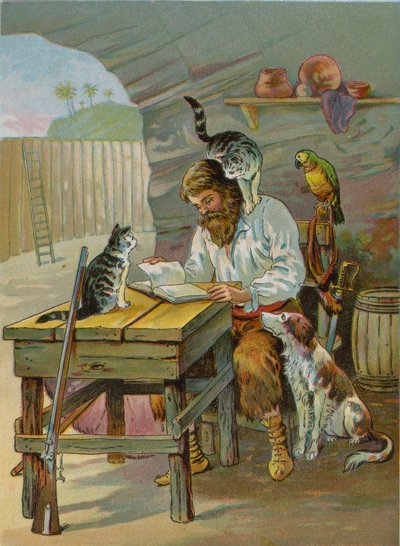 Robinson Crusoe zu Hause im Schloss von English School