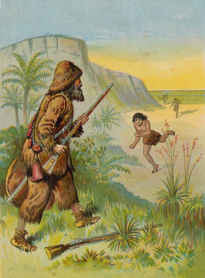 Robinson Crusoe rettet Freitags Leben von English School