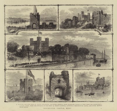 Rochester Castle, Kent (Stich) von English School