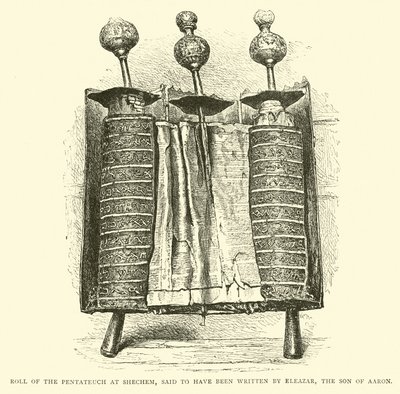 Rolle des Pentateuch in Sichem, gesagt, geschrieben von Eleasar, dem Sohn Aarons von English School