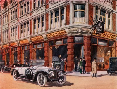 Rolls-Royce-Ausstellungsraum in der Conduit Street 15 von English School