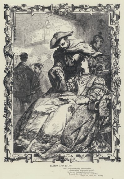 Romeo und Julia, Akt I, Szene 5 (Gravur) von English School