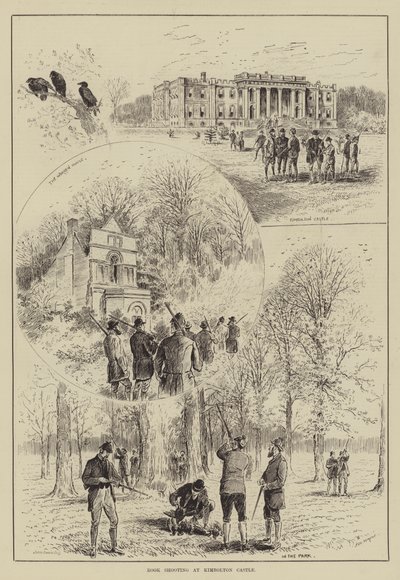 Krähenjagd am Kimbolton Castle (Stich) von English School