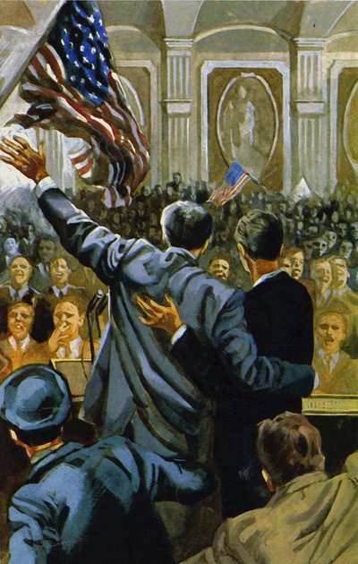 Roosevelt wurde 1940 erneut zum Präsidenten gewählt von English School