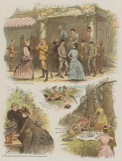 Rouge et Noir, oder Schwarz gewinnt, Auszüge aus Miss Pettifers Tagebuch (Chromolithografie) von English School