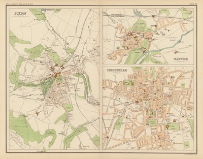 Royal Atlas, ca. 1900: Buxton; Warwick; Cheltenham von English School