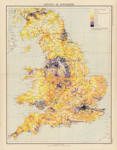Royal Atlas, ca. 1900: Bevölkerungsdichte von English School