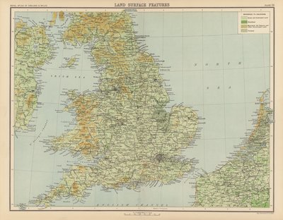 Royal Atlas, ca. 1900: Landoberflächenmerkmale von English School