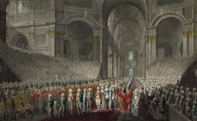 Königliche Prozession in der St. Pauls-Kathedrale am Georgstag, 1789 von English School