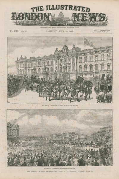 Königliche Prozession verlässt den Buckingham Palace und am Hyde Park Corner von English School
