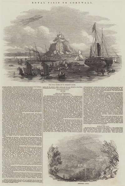 Königlicher Besuch in Cornwall (Gravur) von English School