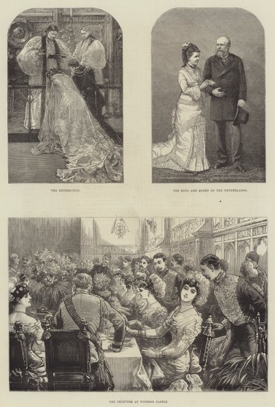 Königliche Hochzeit von Prinz Leopold und Prinzessin Helena (Stich) von English School