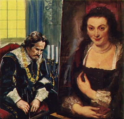 Rubens mit einem Porträt seiner verstorbenen Frau Isabella von English School