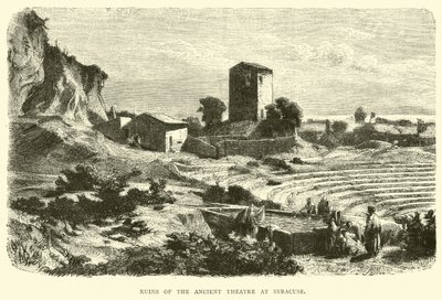 Ruinen des antiken Theaters in Syrakus von English School