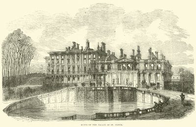 Ruinen des Palastes von Saint-Cloud, Oktober 1870 von English School