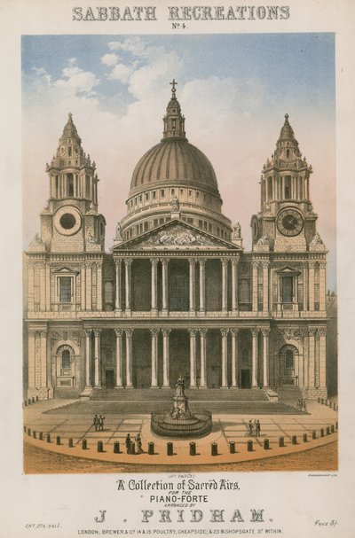 Sabbath Recreations: Eine Sammlung heiliger Melodien für das Klavier arrangiert von J. Pridham von English School