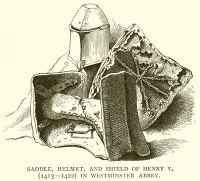 Sattel, Helm und Schild von Heinrich V (1413-1422) in der Westminster Abbey von English School