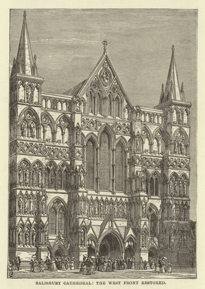 Salisbury Kathedrale, die restaurierte Westfassade von English School