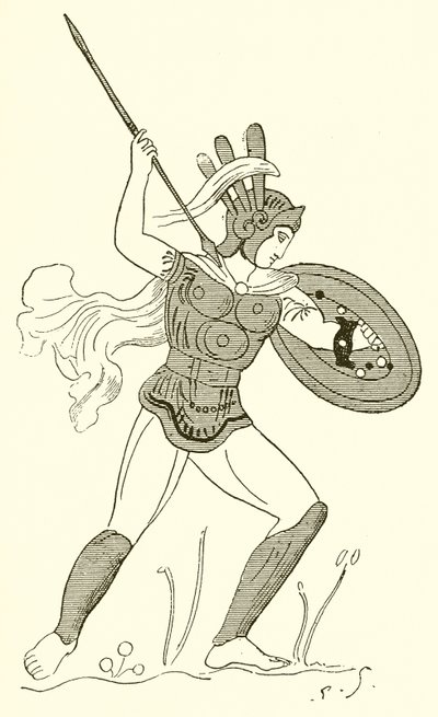 Samnitischer Krieger, nach einer bemalten Vase im Louvre von English School
