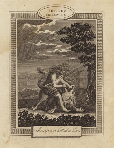Samson tötet einen Löwen von English School