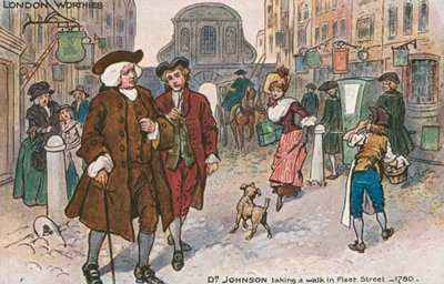 Samuel Johnson, englischer Schriftsteller (Farblithografie) von English School