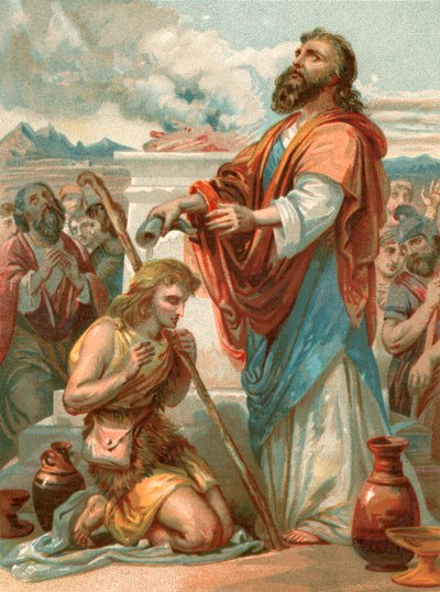 Samuel salbt David zum König von Israel von English School