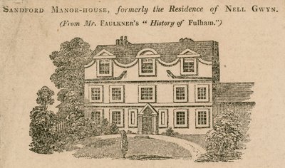 Sandford Manor House, Fulham, London, ehemals der Wohnsitz von Nell Gwynne von English School