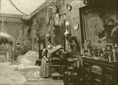 Sarah Bernhardt in ihrem Atelier von English School