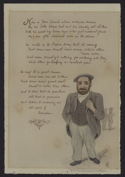 Satirisches Gedicht über den französischen sozialistischen Politiker Jean Jaurès von English School