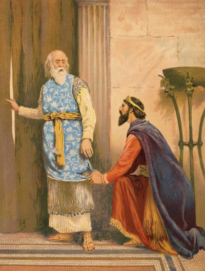 Saul und Samuel, I Samuel, XV, 27 von English School
