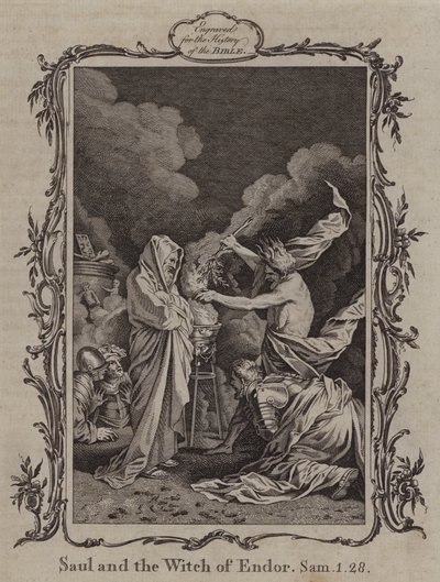 Saul und die Hexe von Endor (Gravur) von English School
