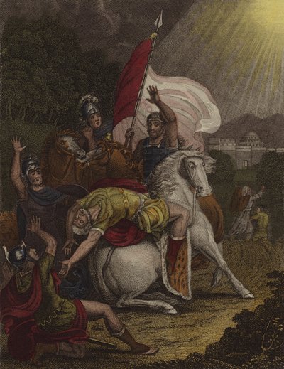 Sauls Bekehrung (Farblithografie) von English School
