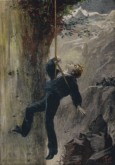 Gerettet. Illustration aus The Natural Bridge, or One Niche the Highest, von Elihu Burritt von English School