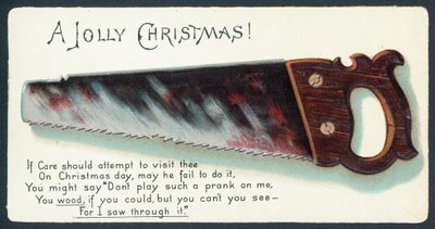 Säge, Weihnachtskarte von English School