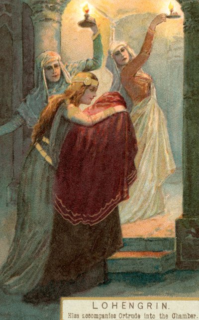 Szene aus Lohengrin: Elsa begleitet Ortrude in die Kammer von English School