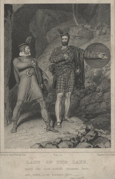 Szene aus Sir Walter Scotts Gedicht Die Dame vom See von English School