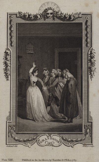 Szene aus Die Geschichte von Sir Charles Grandison, von Samuel Richardson von English School