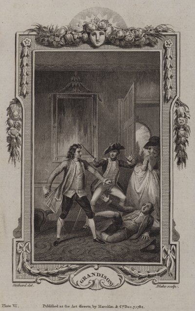 Szene aus Die Geschichte von Sir Charles Grandison, von Samuel Richardson von English School