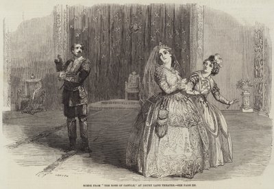 Szene aus "Die Rose von Kastilien" im Drury Lane Theatre von English School