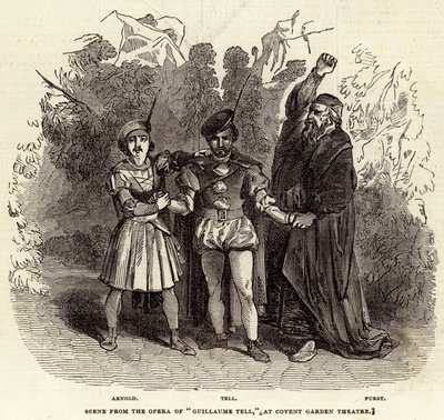 Szene aus der Oper "Guillaume Tell" im Covent Garden Theatre (Stich) von English School