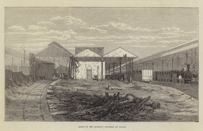 Szene des Eisenbahnunfalls in Wigan (Stich) von English School