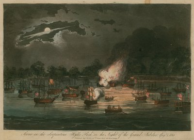 Szene am Serpentine, Hyde Park, London, in der Nacht des großen Jubiläums von English School