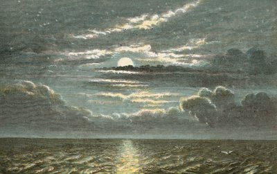 Meer bei Nacht mit Vollmond von English School