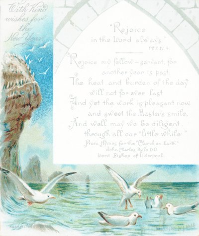 Möwen am Ozean, Neujahrskarte von English School