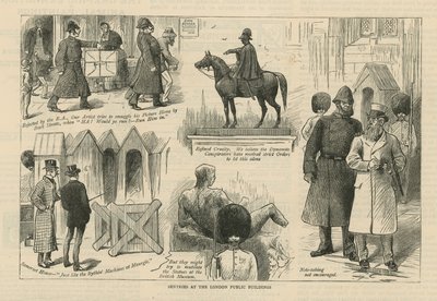 Wachen an den öffentlichen Gebäuden Londons von English School