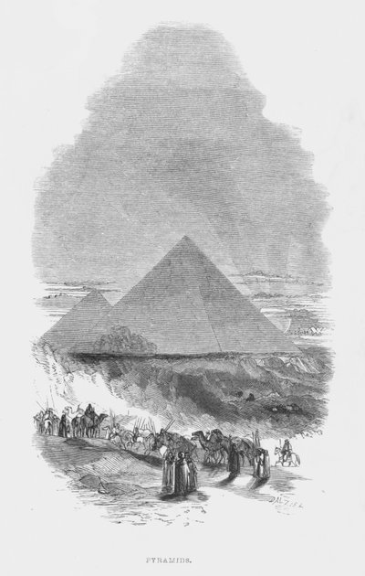 Sieben Weltwunder der Antike: Pyramiden (Stich) von English School