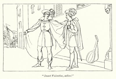 Die zwei Herren aus Verona; Der Abschied von Valentin und Proteus (Stich) von English School
