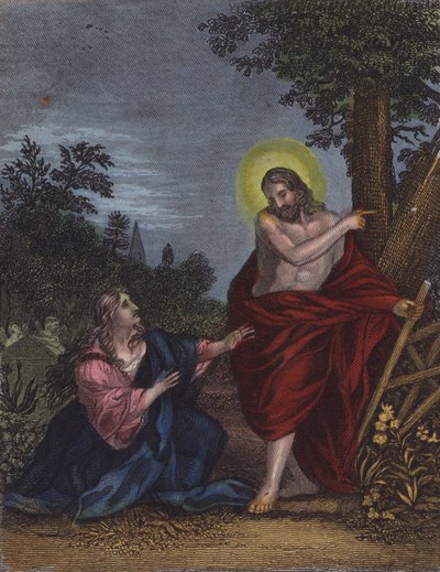 Sie, Josephs Gärtner ihn vermutend, sagte ... (farbiger Stich) von English School